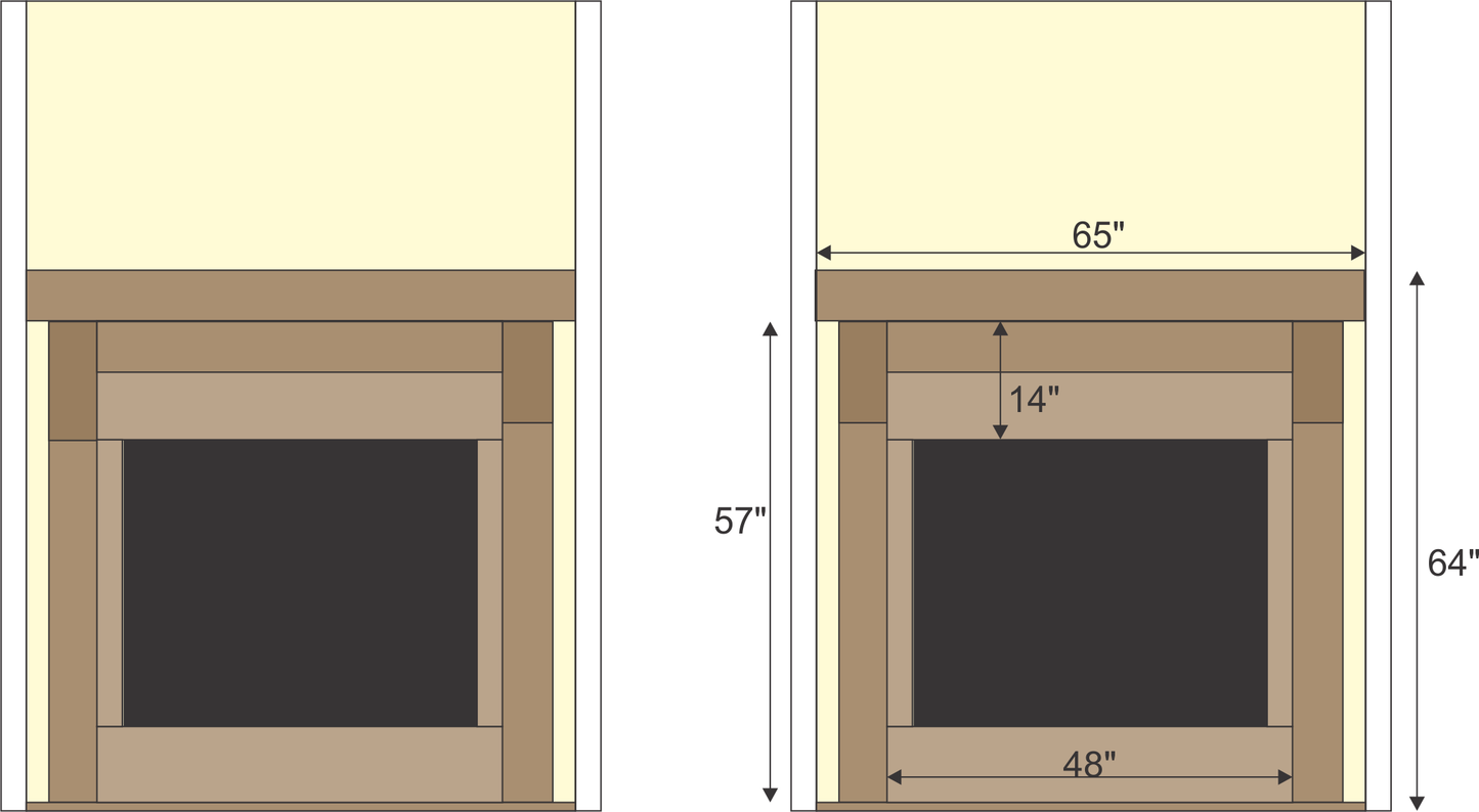 Charles and Annette Wrenn's #813 Fireplace Mantel with Wooden Legs