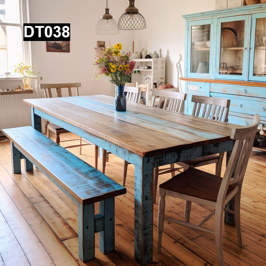 rustic reclaimed wood dining table farmhouse kitchen handcrafted custom solid wood rectangular round natural distressed vintage style eco-friendly Canadian made sustainable furniture family gathering shabby chic unique grain heirloom