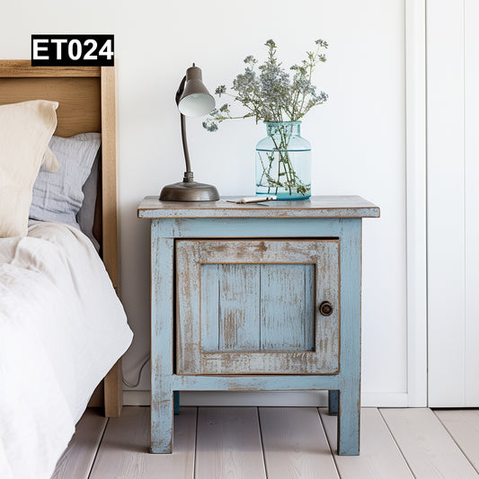 rustic reclaimed wood end table nightstand farmhouse living room bedroom handcrafted custom solid wood small furniture distressed vintage style eco-friendly Canadian made sustainable shabby chic natural grain storage drawer bedside unique