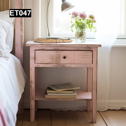 rustic reclaimed wood end table nightstand farmhouse living room bedroom handcrafted custom solid wood small furniture distressed vintage style eco-friendly Canadian made sustainable shabby chic natural grain storage drawer bedside unique