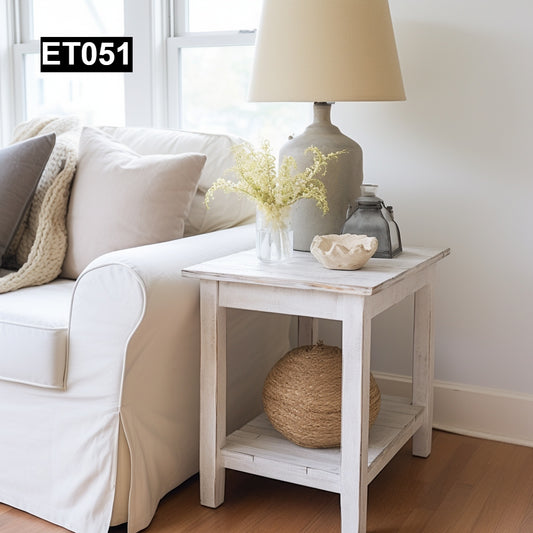 rustic reclaimed wood end table nightstand farmhouse living room bedroom handcrafted custom solid wood small furniture distressed vintage style eco-friendly Canadian made sustainable shabby chic natural grain storage drawer bedside unique