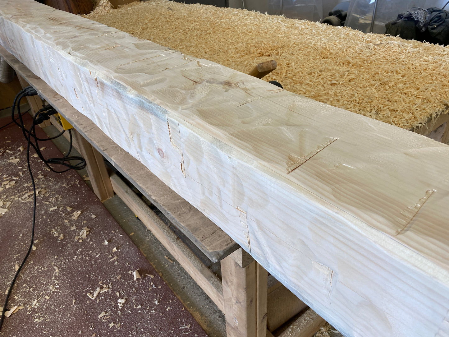 Brittney Toohey's #488 Fireplace Mantel with Wooden Legs