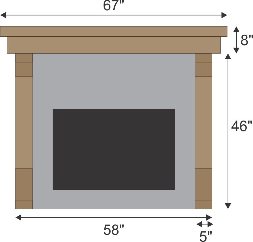 Jessica Turner's #474 Fireplace Mantel with Legs
