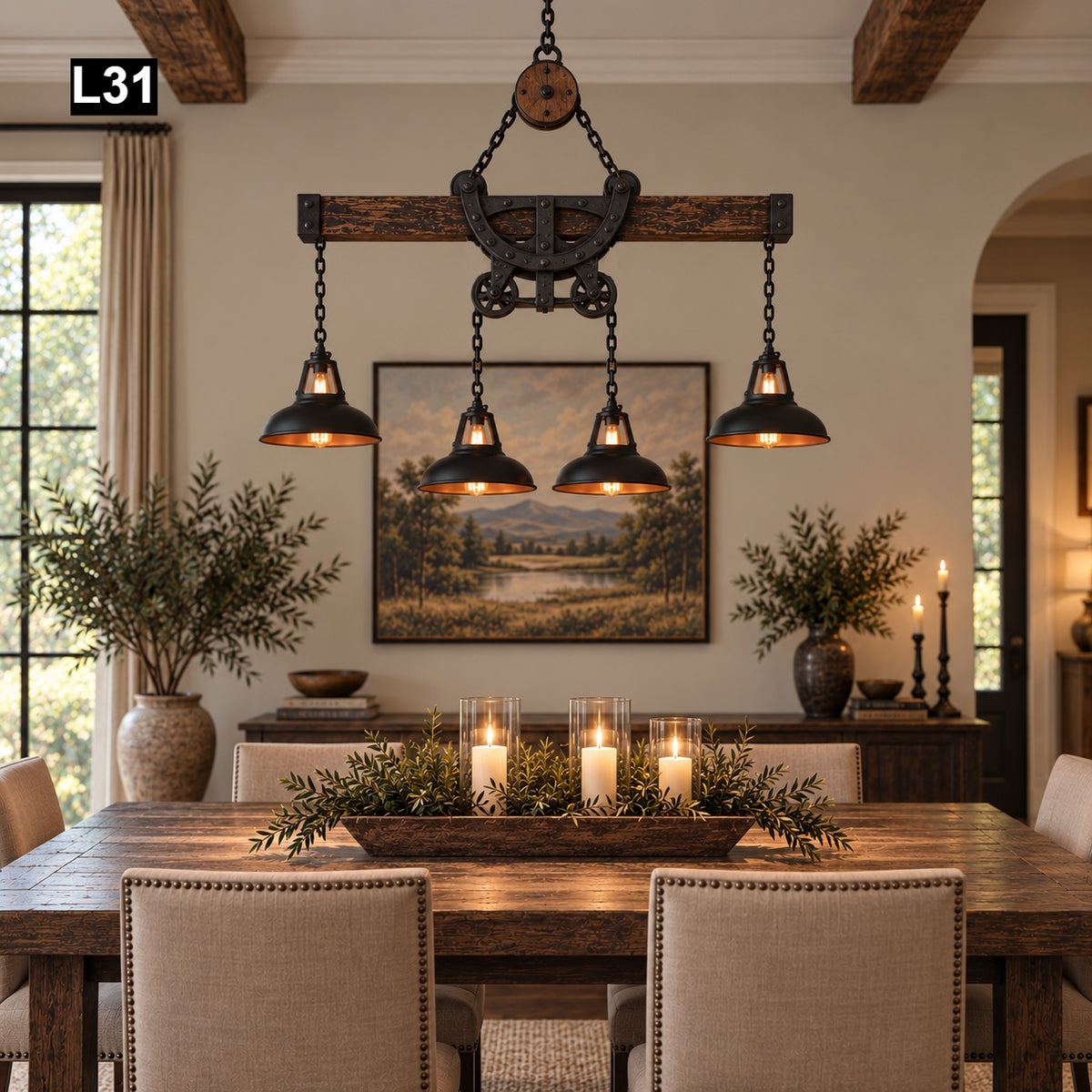Beautiful hay trolley chandelier with Pendant Lamps L31