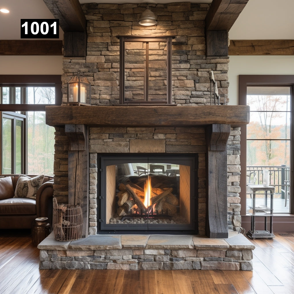 Adrienne Shields' #1001 Fireplace Mantel with Wooden Legs