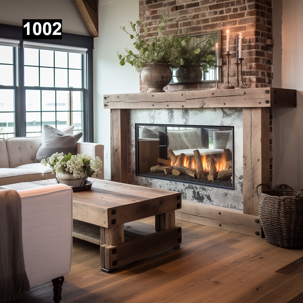 Classy See-Through-Fireplace Mantel #1002