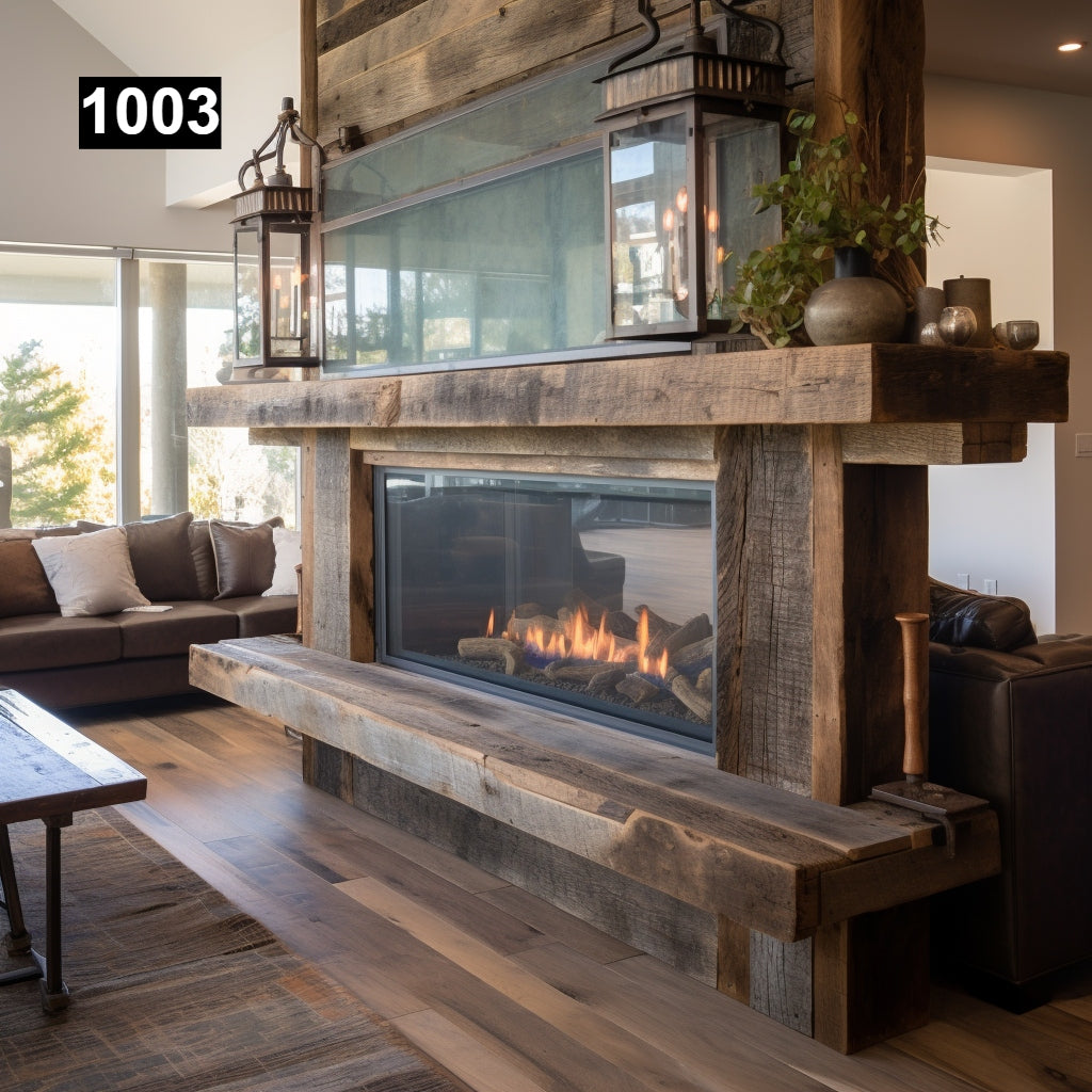 Classy See-Through-Fireplace Mantel #1003