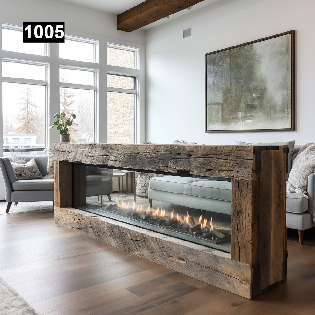 Classy See-Through-Fireplace Mantel #1005