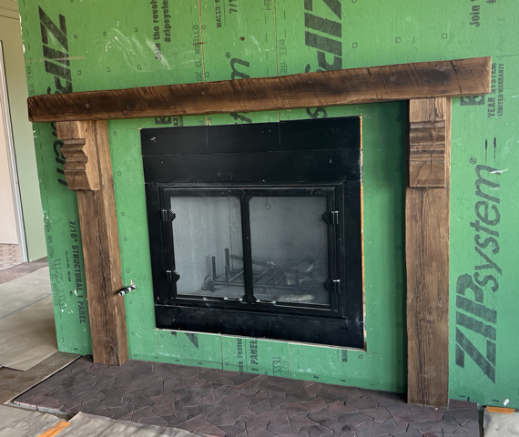 Keely Bradshaw's #418 Fireplace Mantel with Wooden Legs
