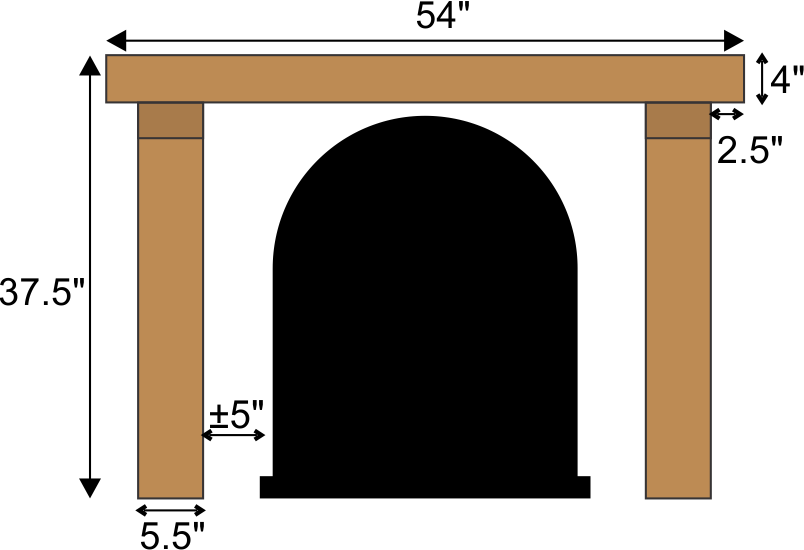 Patricia Russell's #438 Fireplace Mantel with Wooden Legs