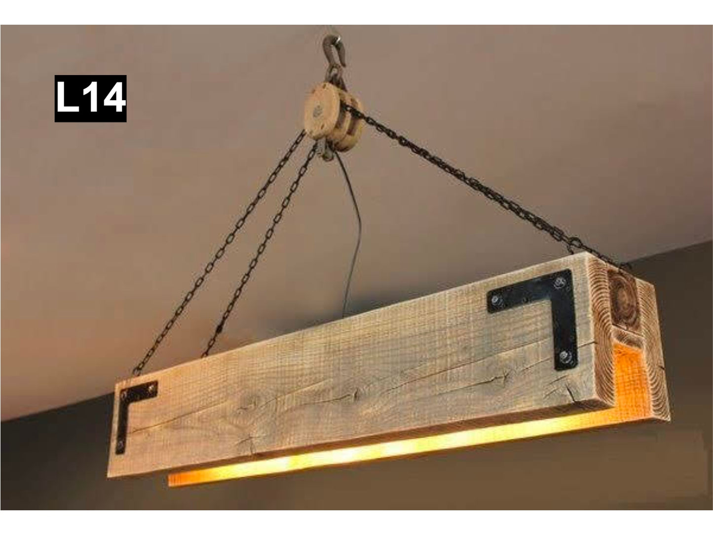 Reclaimed Wood Beam chandelier Pendant lamp light