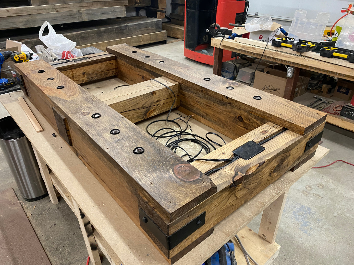 Reclaimed Wood Beam chandelier Pendant lamp light