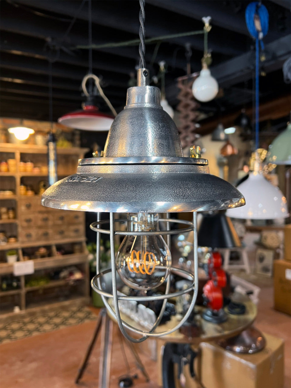 Rustic Industrial Pulley Wall Lamp L30