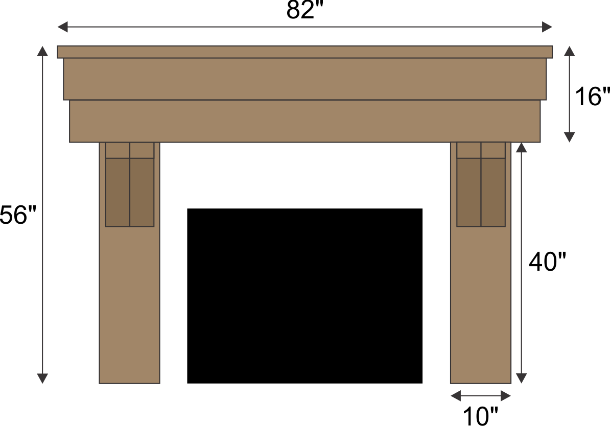 Shaun Hoskins' #486 Fireplace Mantel with Wooden Legs