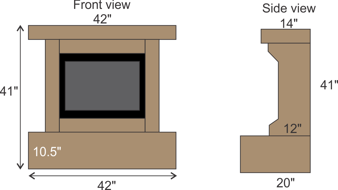 Velma Harland & Harv's Fireplace Mantel with Legs and Hearth