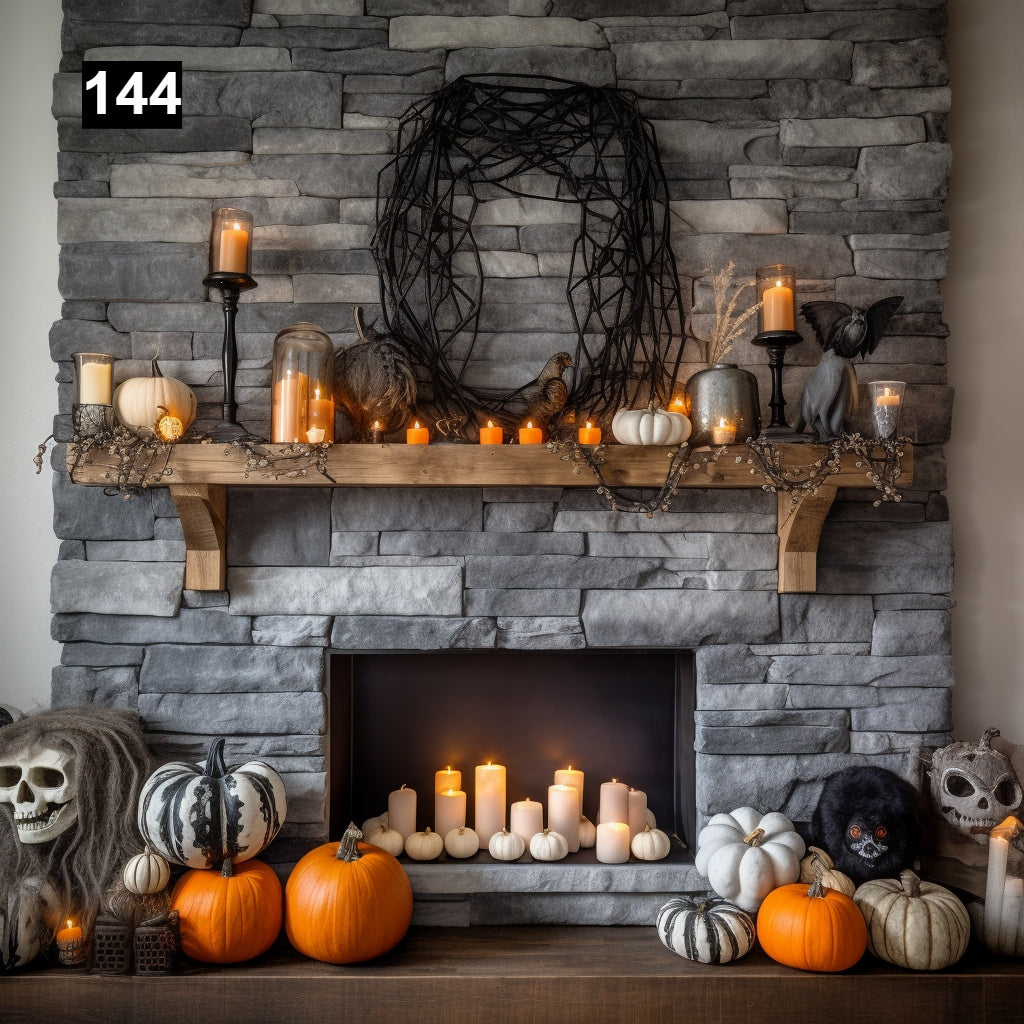 Custom reclaimed wood beam fireplace mantel with corbels