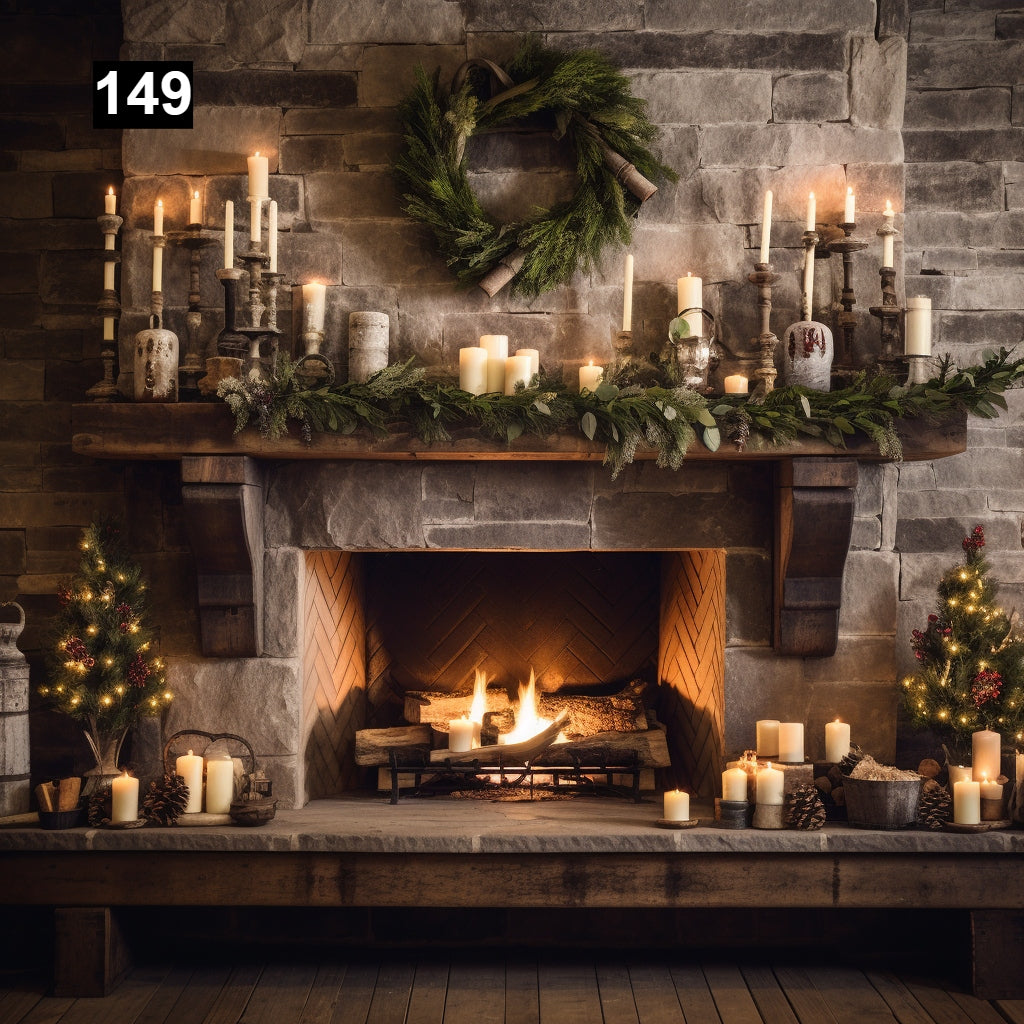 Custom reclaimed wood beam fireplace mantel with corbels