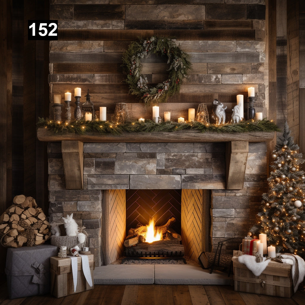 Custom reclaimed wood beam fireplace mantel with corbels