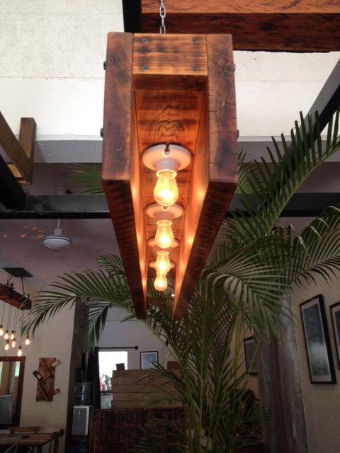 Rustic Reclaimed Suspended Wood Chandelier
