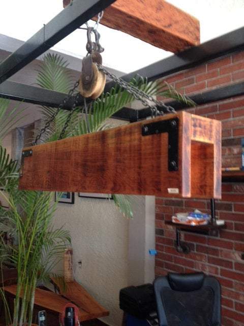 Rustic Reclaimed Suspended Wood Chandelier