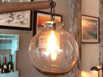 Rustic Yoke Suspended Lamp with Globes and pulley
