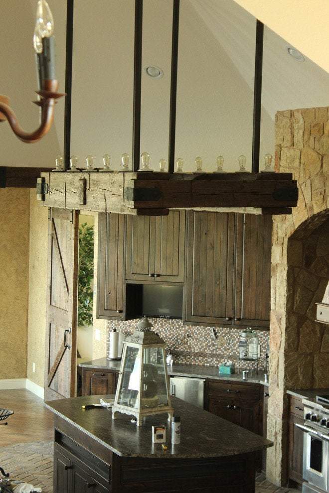 Rustic Industrial Beam Chandelier
