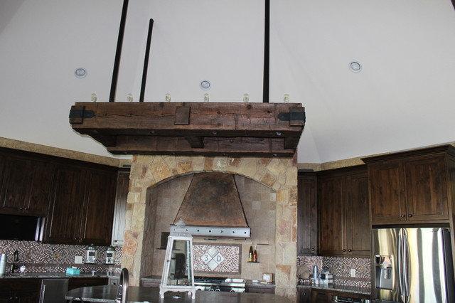 Rustic Industrial Beam Chandelier
