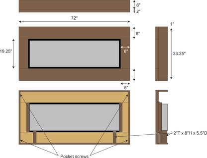 Amy Everitt's self-standing fireplace for 60" Electric Insert