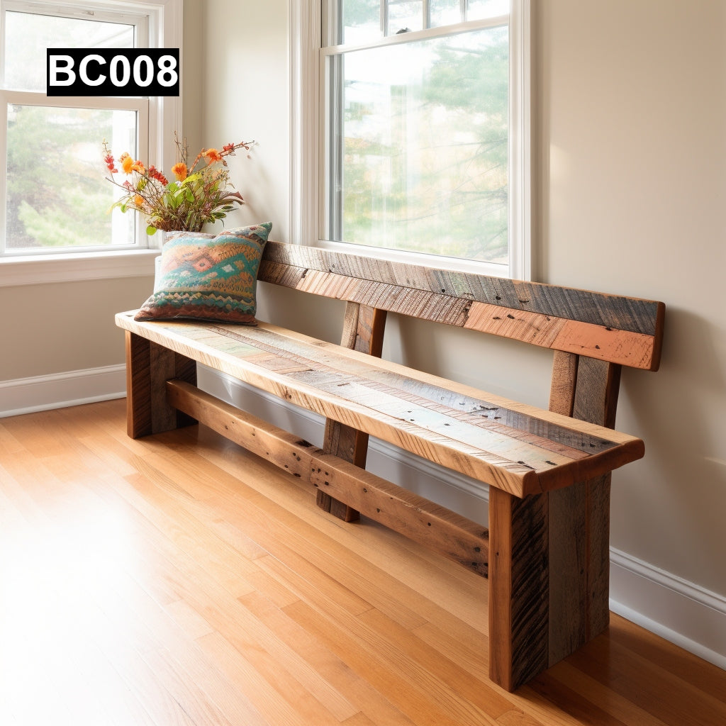 Rustic and Shabby-Chic Benche Made with Reclaimed Wood #BC008