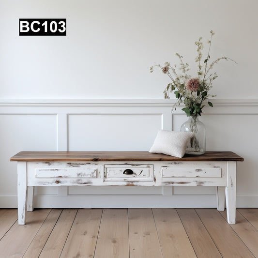 Rustic and Shabby-Chic Benche Made with Reclaimed Wood #BC103
