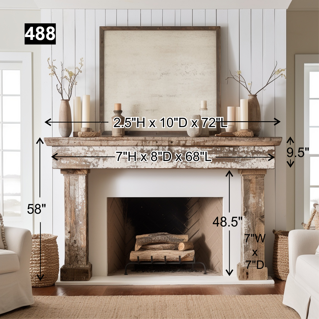 Brian Zipse's #488 Fireplace Mantel with Wooden Legs