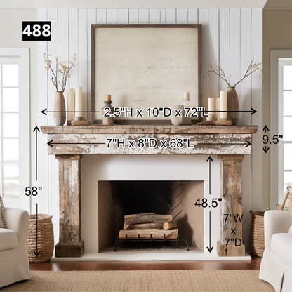 Brian Zipse's #488 Fireplace Mantel with Wooden Legs