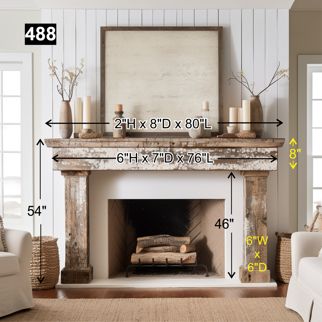 Brittney Toohey's #488 Fireplace Mantel with Wooden Legs