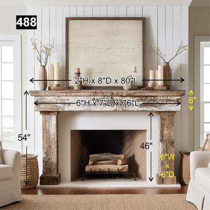Brittney Toohey's #488 Fireplace Mantel with Wooden Legs