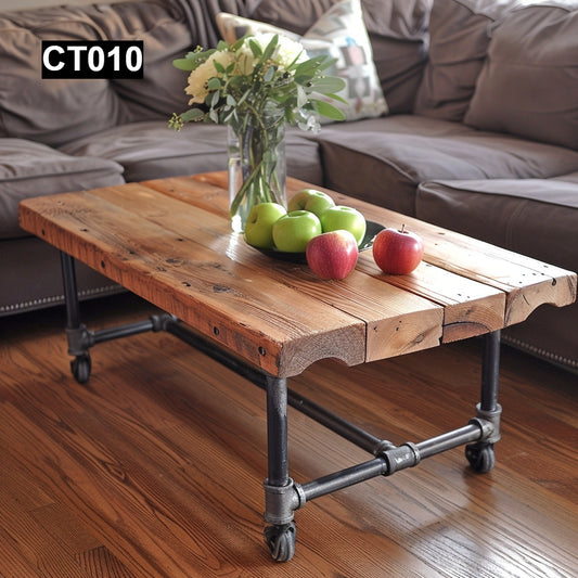 Joan Loesch's #CT010 Coffee Table with iron legs