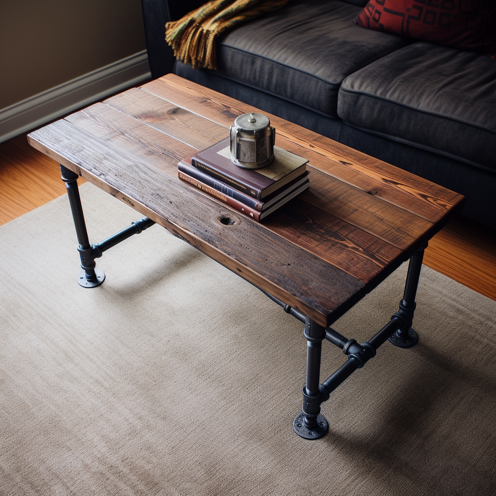 Joan Loesch's #CT010 Coffee Table with iron legs