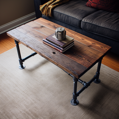 Joan Loesch's #CT010 Coffee Table with iron legs