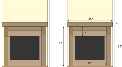 Charles and Annette Wrenn's #813 Fireplace Mantel with Wooden Legs
