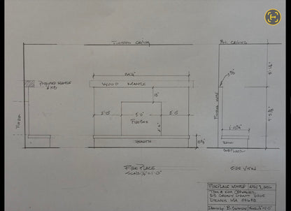 THOMAS CHEVALIER's #913 Fireplace Mantel with Wooden Legs