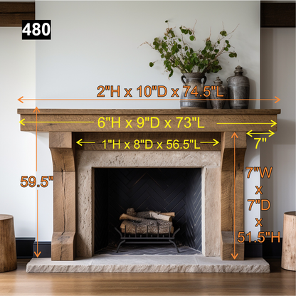 Chip Keim's #480 Fireplace Mantel with Legs