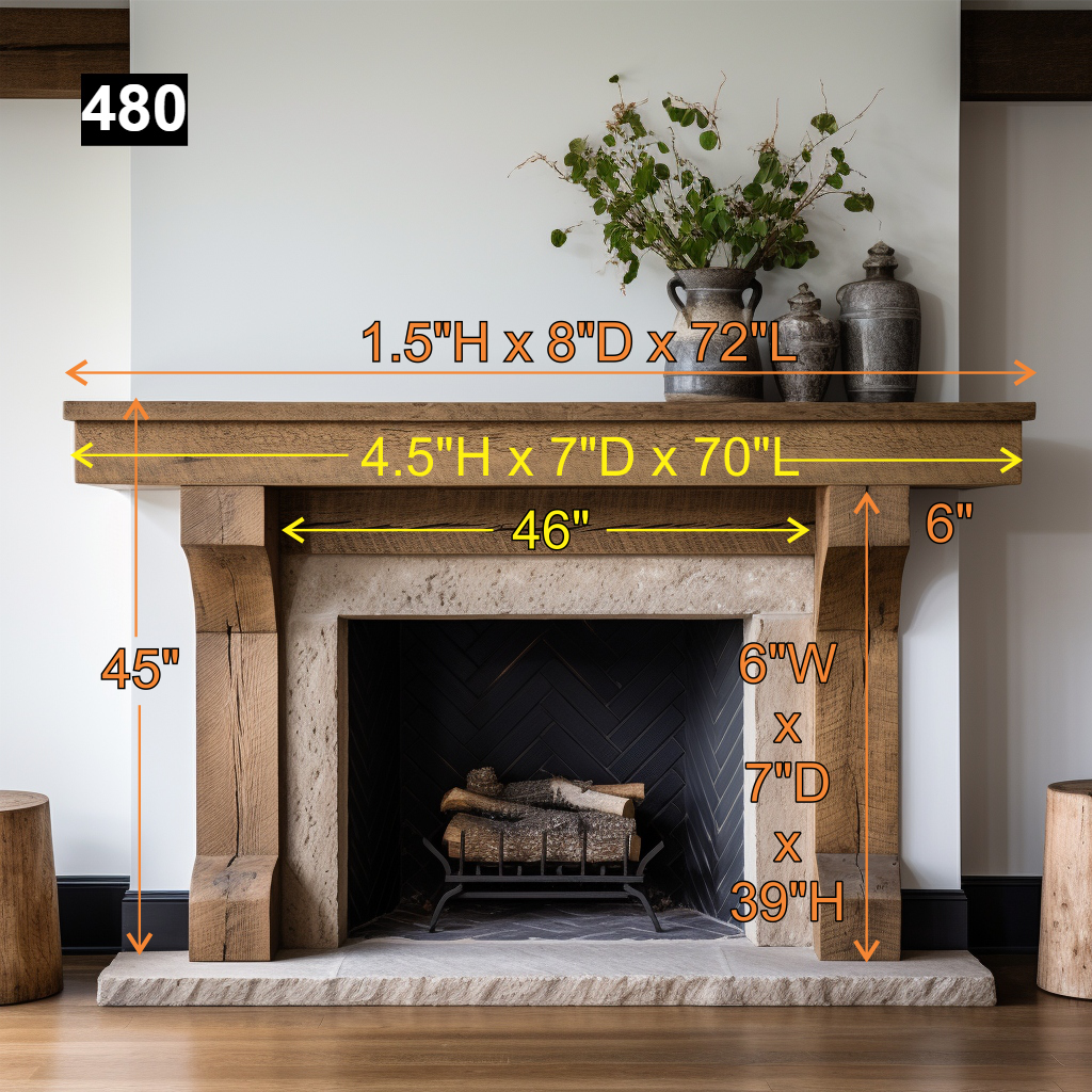 Christine and Michael Lujan's #480 Fireplace Mantel with Legs