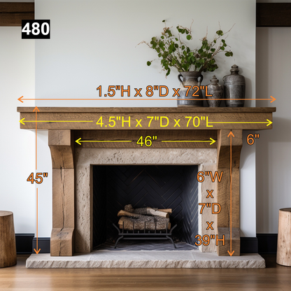 Christine and Michael Lujan's #480 Fireplace Mantel with Legs