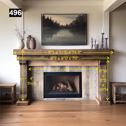 Christopher Coats' #496 Fireplace Mantel with Wooden Legs