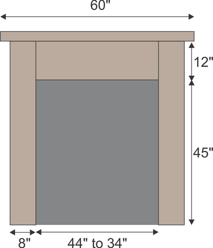 Dennis Spera's #520 Fireplace Mantel with Wooden Legs