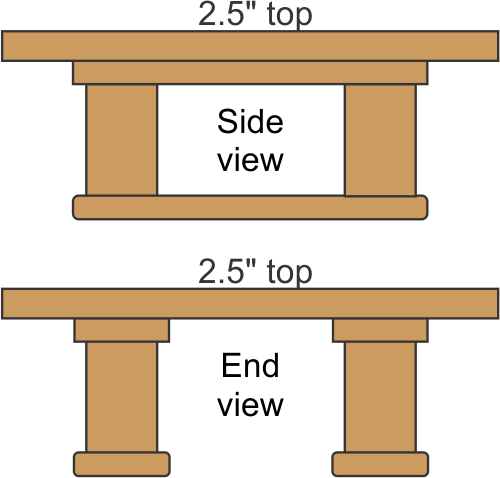 Ed FLanders' #CT054 Coffee Table with wooden legs