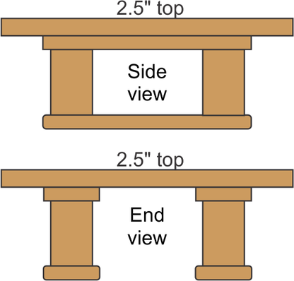 Ed FLanders' #CT054 Coffee Table with wooden legs