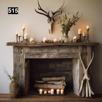 Gregory Chrissakis' #515 Faux Fireplace with Wooden Legs