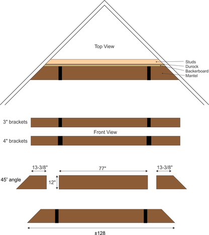 Gregory and Priscilla's #110 Fireplace Mantel with Wooden Corbels