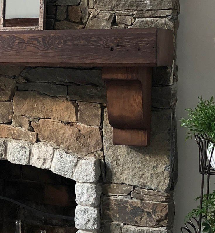 Julie Stephens' Custom Fireplace Mantel with Corbels