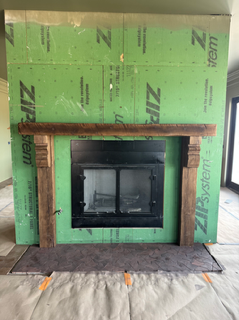 Keely Bradshaw's #418 Fireplace Mantel with Wooden Legs